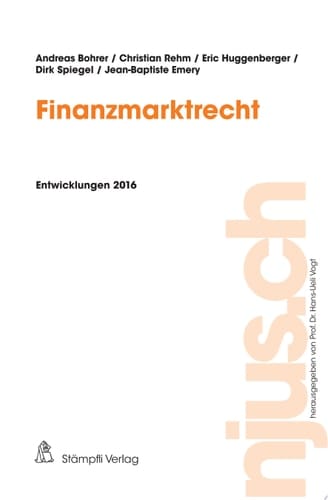 Finanzmarktrecht Entwicklungen 2016