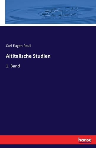 Altitalische Studien 1. Band
