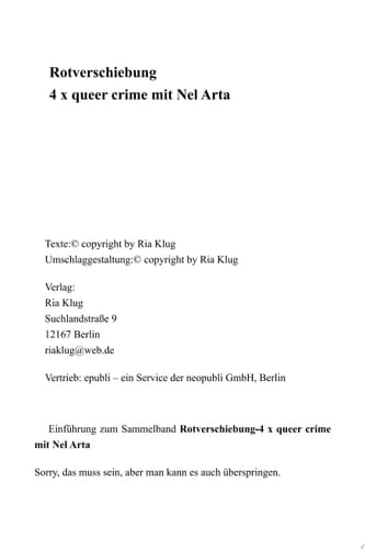 Rotverschiebung 4 x queer crime