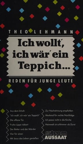 Ich wollt', ich wär' ein Teppich ... Reden für junge Leute