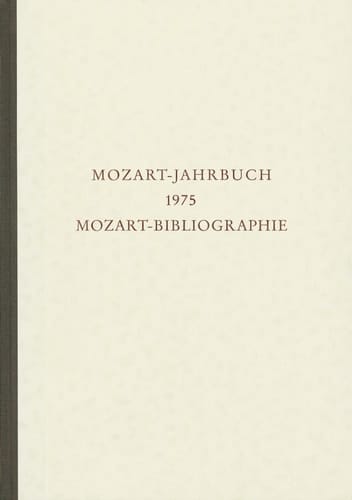 Mozart-Bibliographie (bis 1970)