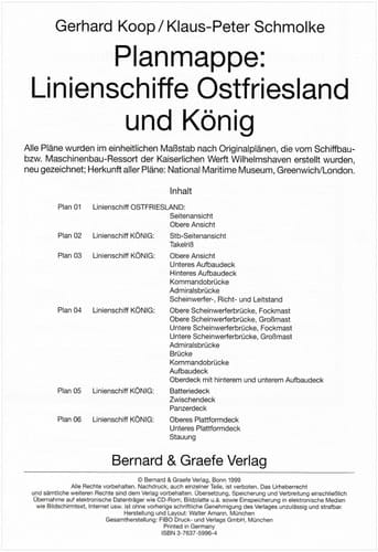 Planmappe--Linienschiffe Ostfriesland und König