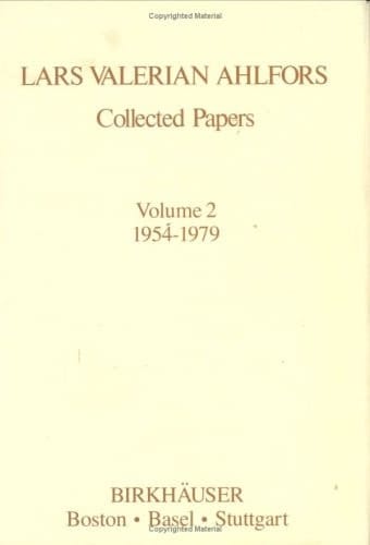 Lars Valerian Ahlfors: Collected Papers, 1929-1955