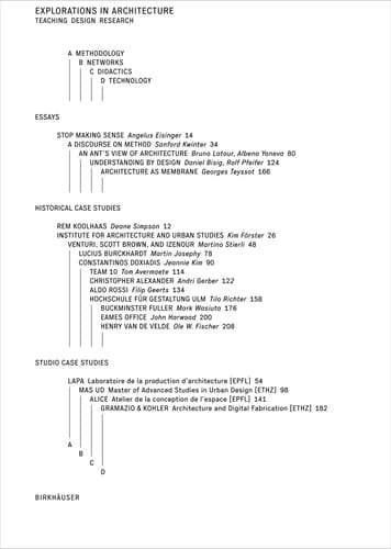Explorations in Architecture Teaching, Design, Research