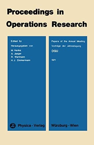 DGU: Vorträge der Jahrestagung 1971 / Papers of the Annual Meeting 1971 (Operations Research Proceedings, 1971) (German and English Edition)