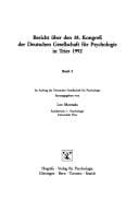 Bericht über den 38. Kongress der Deutschen Gesellschaft für Psychologie in Trier 1992