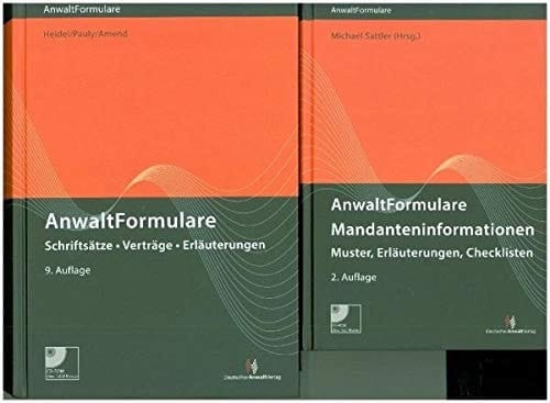 Paket AnwaltFormulare und AnwaltFormulare Mandanteninformationen Schriftsätze - Verträge - Erläuterungen
