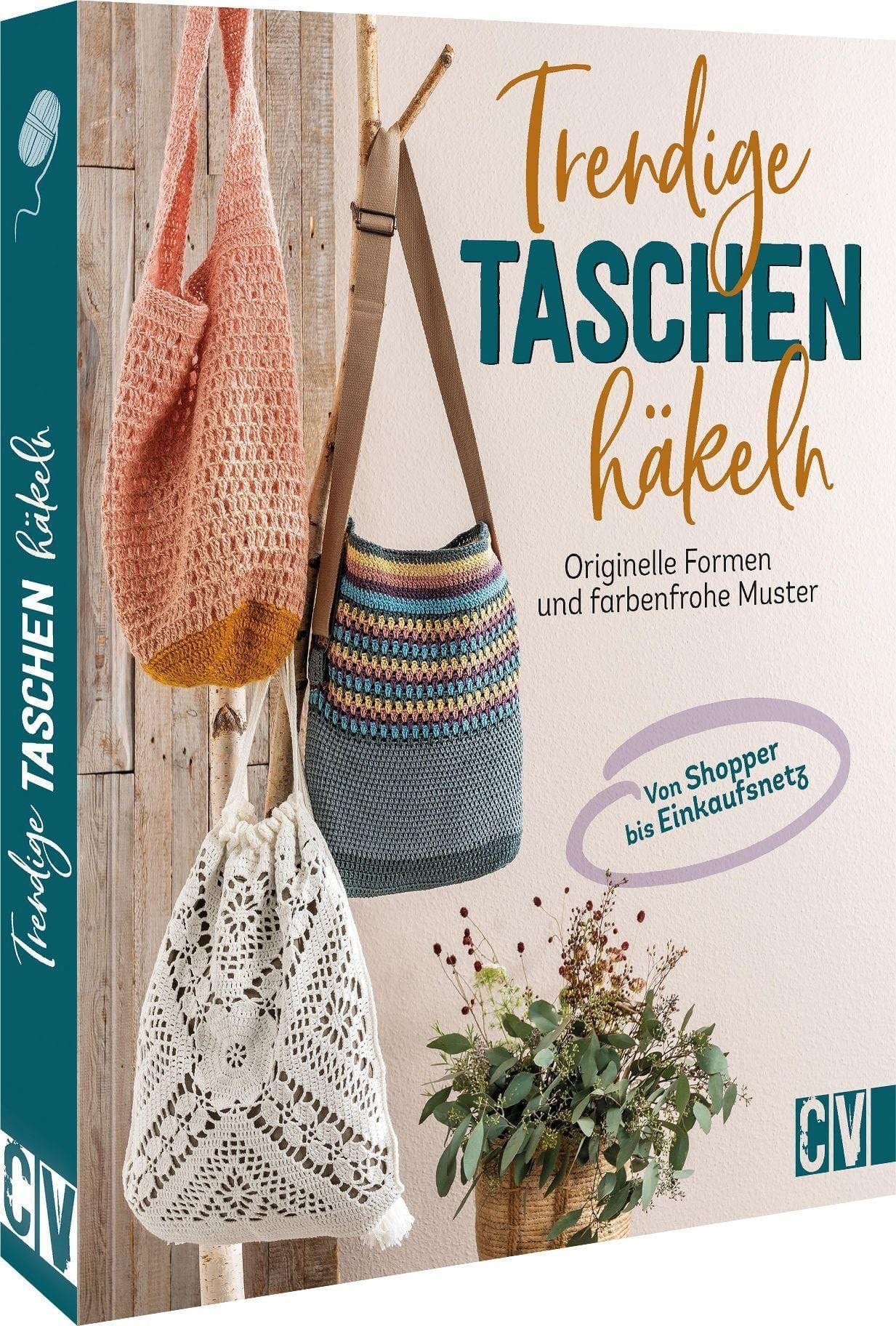 Trendige Taschen häkeln Originelle Formen und farbenfrohe Muster