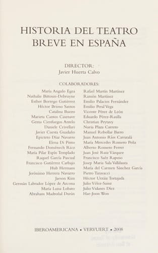 Historia del teatro breve en España