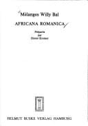 Mélanges Willy Bal: Africana romanica
