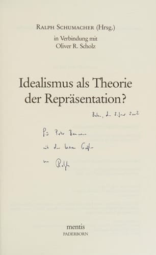 Idealismus als Theorie der Repräsentation?