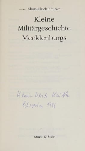 Kleine Militärgeschichte Mecklenburgs