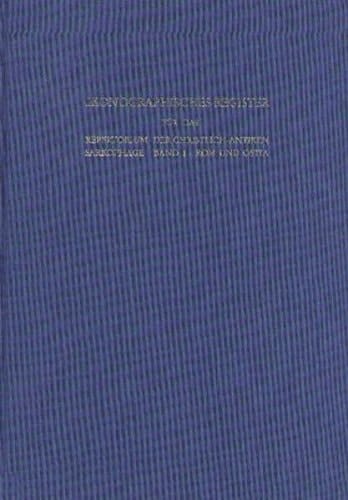 Ikonographisches Register Fur Das Repertorium Der Christlich-Antiken Sarkophage: ROM Und Ostia (German Edition)