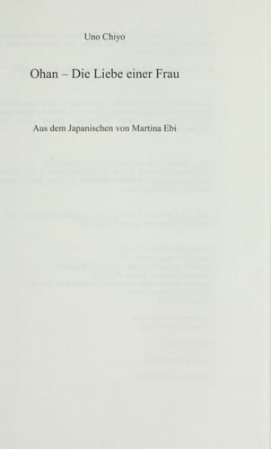 Ohan: Die Liebe einer Frau