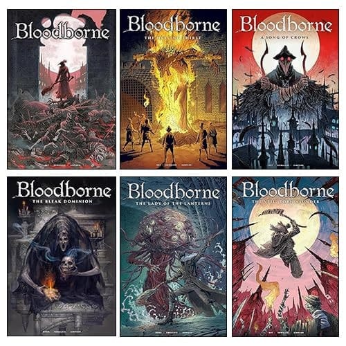 Bloodborne 6 Books Collection Set (The Death of Sleep, The Healing Thirst, A Song of Crows, The Veil, Torn Asunder, Lady of the Lanterns & The Bleak Dominion)