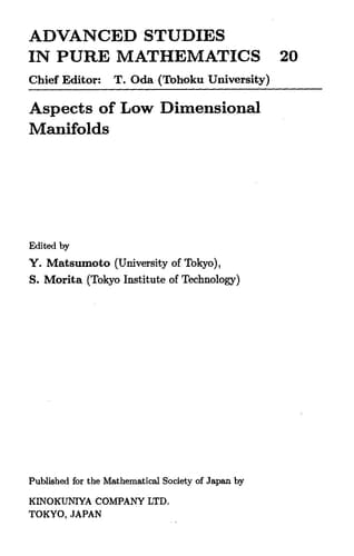Aspects of Low Dimensional Manifolds