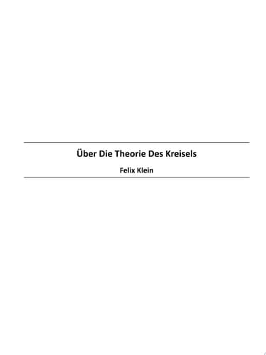 ?ber Die Theorie Des Kreisels