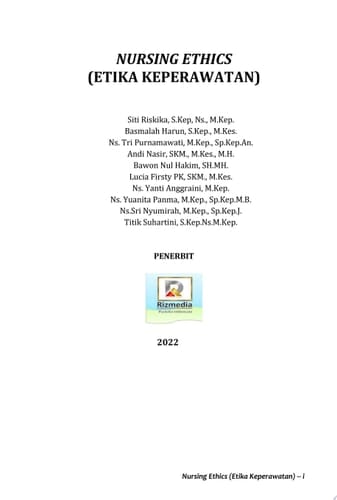 NURSING ETHICS (ETIKA KEPERAWATAN)