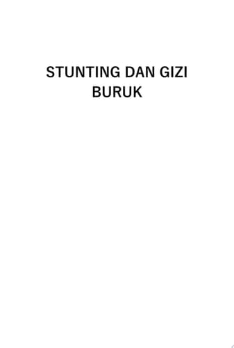 Stunting dan Gizi Buruk