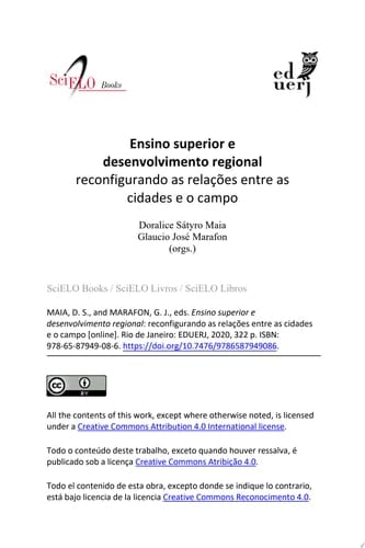 Ensino superior e desenvolvimento regional reconfigurando as relações entre as cidades e o campo