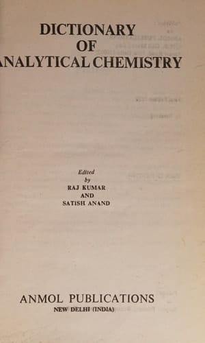 Dictionary of Analytical Chemistry