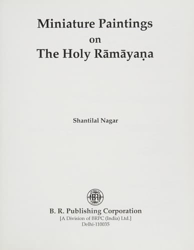 Miniature Paintings on the Holy Rāmāyaṇa