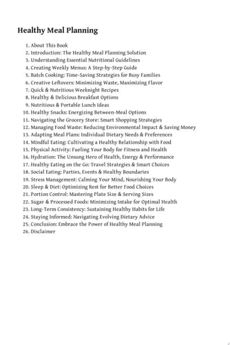 Healthy Meal Planning