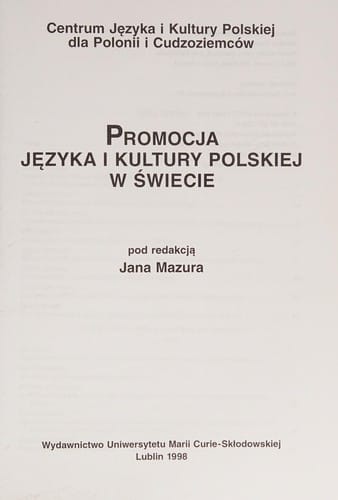 Promocja języka i kultury polskiej w świecie (Język, kultura, społeczeństwo) (Polish Edition)