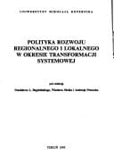 Polityka rozwoju regionalnego i lokalnego w okresie transformacji systemowej (Polish Edition)