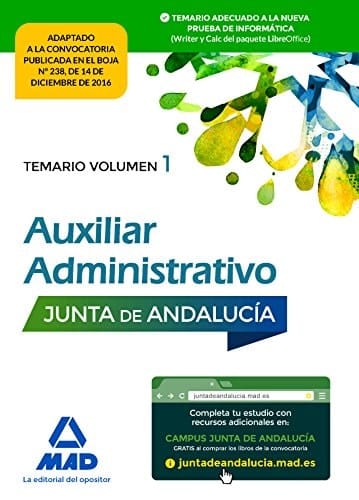 Auxiliares Administrativos de la Junta de Andalucía: Auxiliar Administrativo de la Junta de Andalucía. Temario Volumen 1 (Spanish Edition)