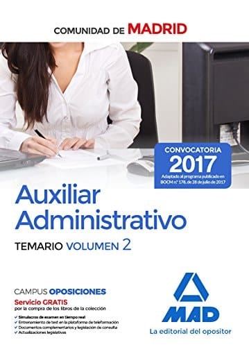 Auxiliar Administrativo de la Comunidad de Madrid. Temario Volumen 2 (Spanish Edition)