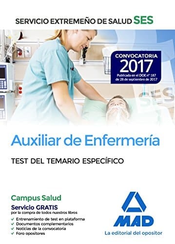 Auxiliar de enfermería del Servicio Extremeño de Salud (SES). Test parte específica (Spanish Edition)