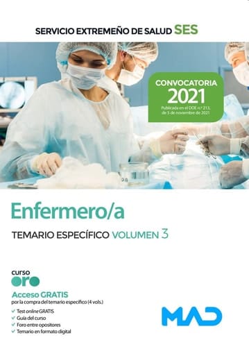 Enfermero/a del Servicio Extremeño de Salud (SES). Temario específico volumen 3