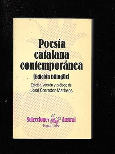 Poesia Catalana Contemporanea Catalan (Selecciones Austral)