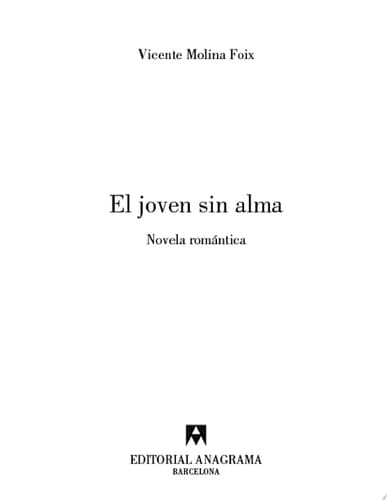 El joven sin alma Novela romántica