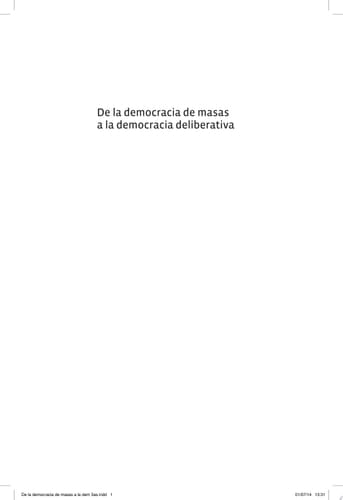 De la democracia de masas a la democracia deliberativa