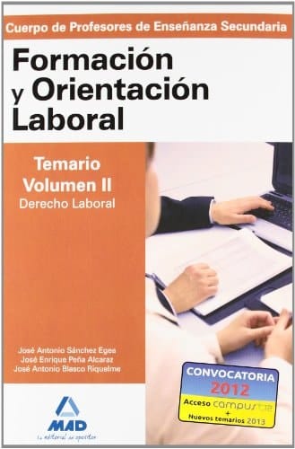 Cuerpo de profesores de enseñanza secundaria. Formación y orientación laboral. Temario. Volumen ii. Derecho del trabajo