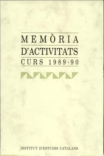 Memòria d'activitats: curs 1989-90