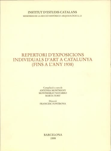 Repertori d'exposicions individuals d'art a Catalunya (fins a l'any 1938)