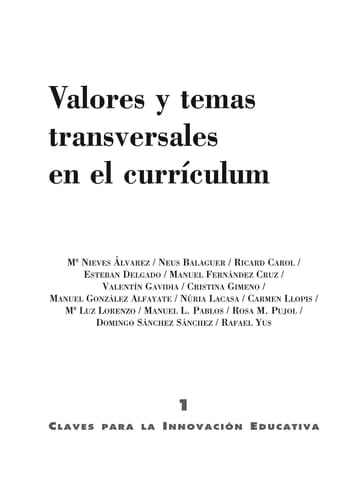 Valores y temas transversales en el currículum