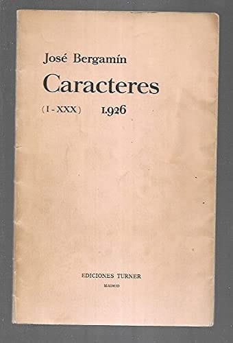 Caracteres (I-XXX) ; 1926