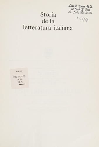 Storia della letteratura italiana