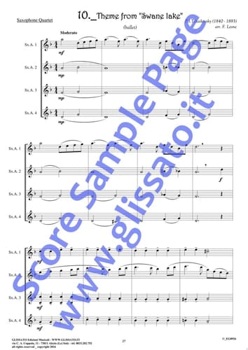 Eb Alto Sax 3 part of "10 Romantic Pieces" for Alto Saxophone Quartet easy for beginners/intermediate