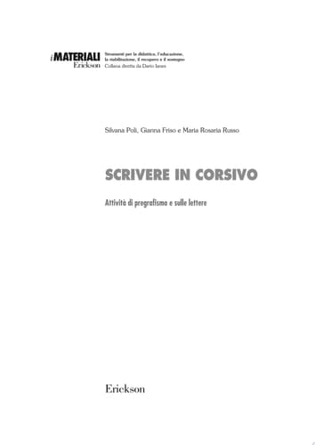 Scrivere in corsivo - Attività di pregrafismo e sulle lettere