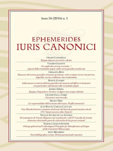 Ephemerides Iuris Canonici Anno 56 (2016) n.1