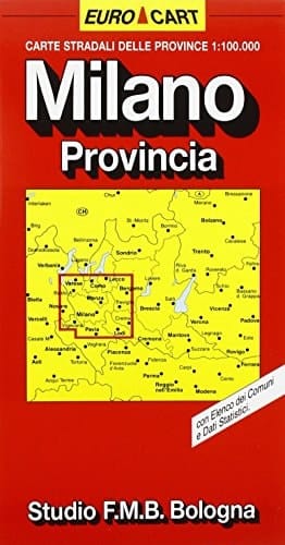 Carte stradali delle province 1:100.000 con elenco dei comuni e dati statistici. Milano, provincia