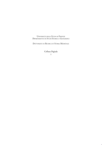 Storia di un dottorato storia medievale nell'Università di Firenze ...