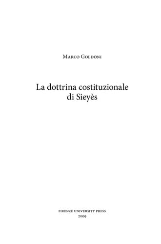 La dottrina costituzionale di Sieyès