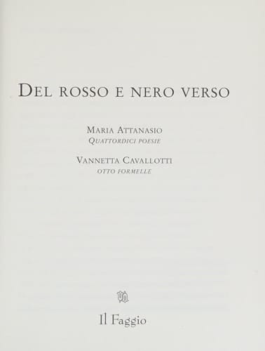 Del rosso e del nero verso