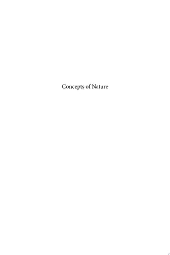 Concepts of Nature A Chinese-European Cross-Cultural Perspective